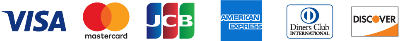 利用可能なクレジットカード（VISA, Master, JCB, AMEX, Diners）